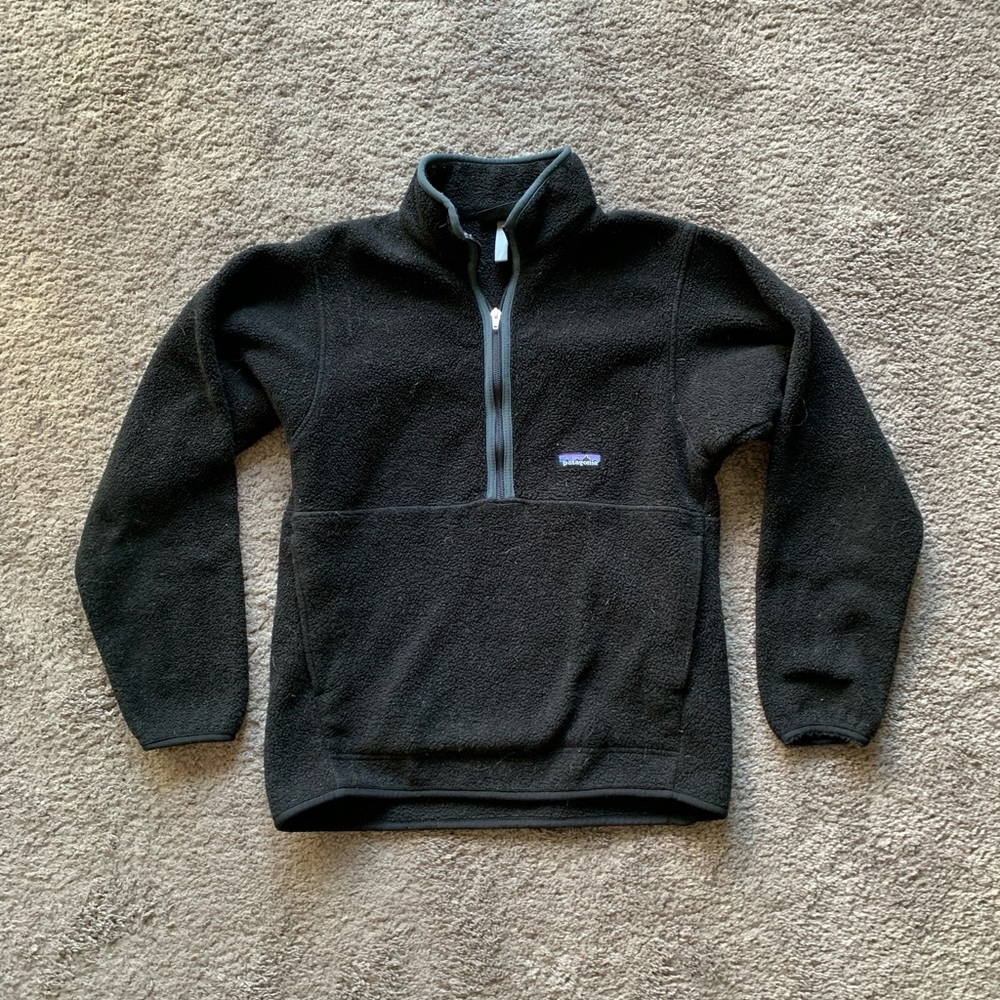 Patagonia Vintage Synchilla 1/2 Zip Black Fleece Pullover
